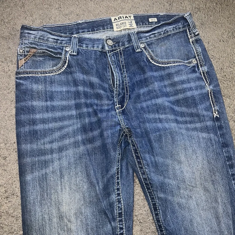 Ariat M4 Coltrane Durango Mens Relaxed Boot Cut Jeans 38x32 Blue Denim